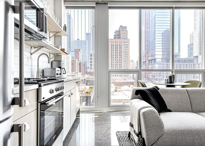 River N 1br W Gym Pool Nr L Stop Chi-361 Apartment